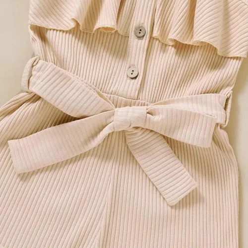 Miniatura 5 de Tepuce Ropa para niña pequeña, con correa de bebé, sin mangas, de una pieza, overol casual de verano