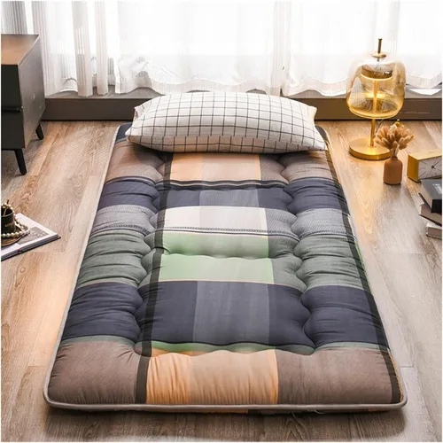 Miniatura 8 de Colchón de futón japonés, colchón plegable, portátil, enrollable, tapete de viaje para dormir, tatami, tumbona para el suelo, cama de invitados