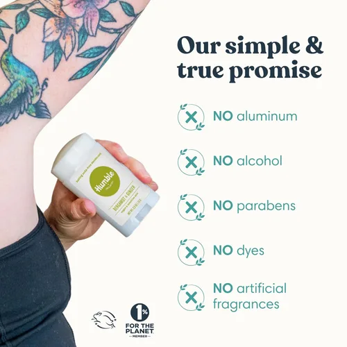 Miniatura 5 de HUMBLE BRANDS - Desodorante natural sin aluminio para mujeres y hombres, desodorante vegano sin crueldad, formulado para pieles sensibles, bergamota