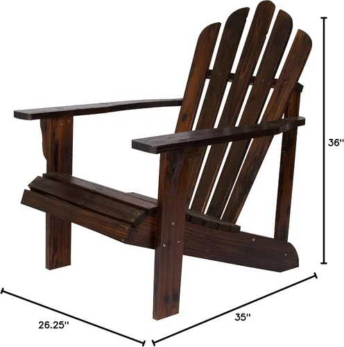 Miniatura 3 de Shine Company – Silla estilo Westport Adirondack, Marrón quemado