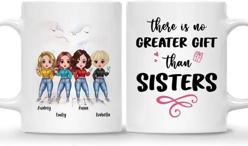 Miniatura 15 de GOSSBY Taza personalizada (2 Sisters) ¡Aparentemente somos problemas cuando estamos juntos, quién sabía! Taza personalizada para mejor amiga