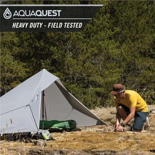 Miniatura 5 de AquaQuest Lona Safari – Ligera impermeable (0.197 in) con costuras selladas Ripstop para mochileros, senderismo y camping en hamacas Gris
