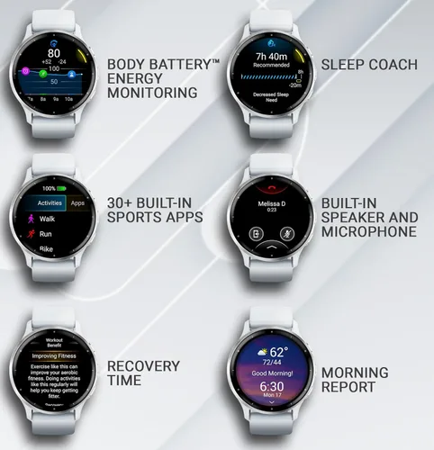 Miniatura 7 de Garmin Venu 3 Reloj inteligente GPS con pantalla AMOLED de 45 mm, funciones avanzadas de salud y fitness, hasta 14 días de batería, paquete