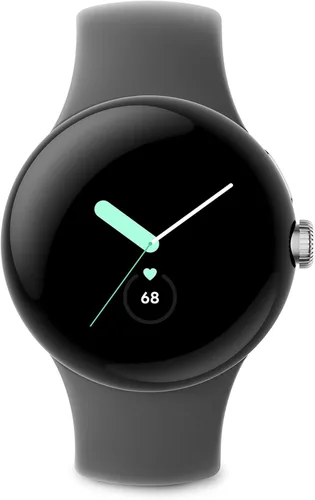 Miniatura 3 de Google Pixel Watch, caja plateada pulida de 1.614 in con correa activa carbón, reloj inteligente Android, actividad Fitness, sueño, seguimiento