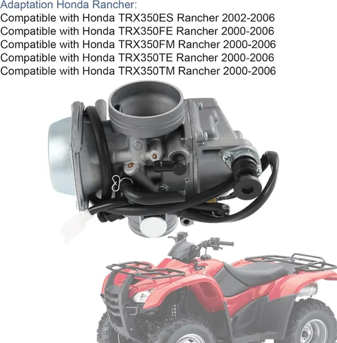 Miniatura 2 de Carburador compatible con Honda TRX350ES/FE/FM/TE/TM Rancher 2000-2006, TRX450FE/FM/ES/S Foreman 1998-2004, TRX350/300FW Fourtrax