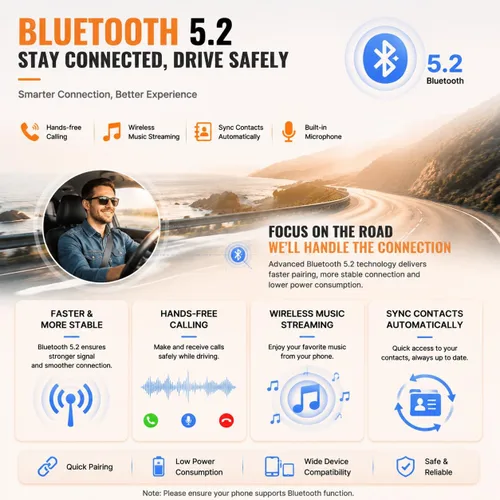 Miniatura 4 de Estéreo inalámbrico para automóvil de 5.1 pulgadas, Apple CarPlay, Android Auto, pantalla táctil IPS, Bluetooth 5.2, FM/AM/RDS, carga rápida USB