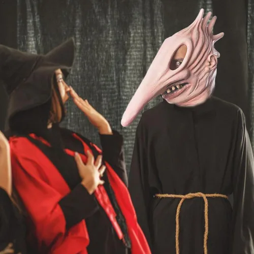 Miniatura 7 de Máscara de terror de Halloween de látex para cosplay de Adán y Barbara (Barbara + Adam)
