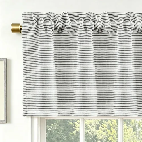 Miniatura 17 de DriftAway Briony - Cortina opaca con amarre para cocina, ajustable, diseño de globos, líneas texturizadas, estampadas, persianas romanas