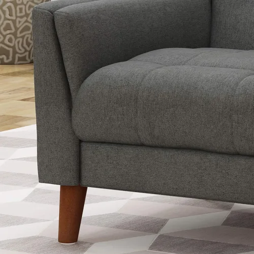 Miniatura 7 de Christopher Knight Home Alisa Mid Century - Sillón de tela moderna de mediados de siglo, color azul, nogal y silla Evelyn de tela moderna