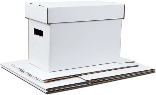 Miniatura 6 de G-PLUS Caja de almacenamiento para cómics de cómics con capacidad para 150-175 cómics, plegable y apilable, caja corta a prueba de humedad, cartón
