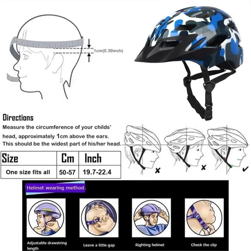 Miniatura 6 de Kids Bike Helmet,Bavilk Kids Boys Girls Bike Helmets with LED Light Detachable Visor Children Youth Teen Multi-Sport for Skating Cycling Scooter