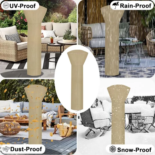 Miniatura 7 de Cubiertas impermeables para calentador de patio al aire libre OutdoorLines con cremallera y bolsa de almacenamiento, cubierta resistente al polvo