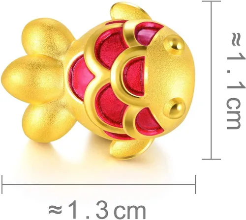 Miniatura 6 de CHOW SANG SANG 999 Pulsera de oro macizo de 24 quilates con dije de pez dorado para mujer 91505C