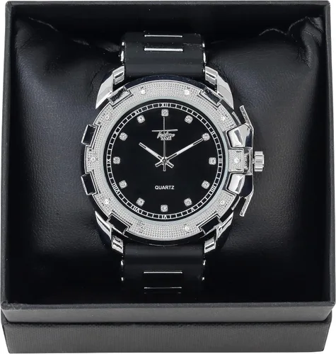 Miniatura 5 de Techno Pave Relojes brillantes para hombre con circonita cúbica totalmente helada