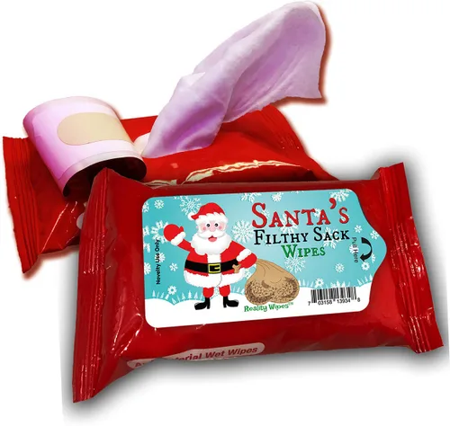Miniatura 4 de Santa's Filthy Sack Wipes - Toallitas húmedas navideñas para amigos, tamaño de bolsillo, sin alcohol