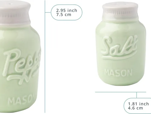 Miniatura 2 de Comfify - Salero y pimentero, diseño clásico de tarro, adorable jarro decorativo de estilo clásico, rústico, chic, hechos en cerámica resistente