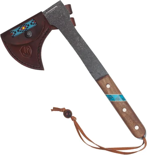 Miniatura 2 de Condor Tool & Knife Blue River Tomahawk - Tomahawk táctico de alta calidad con hoja de acero de alto carbono 1095 - Mango ergonómico de nogal