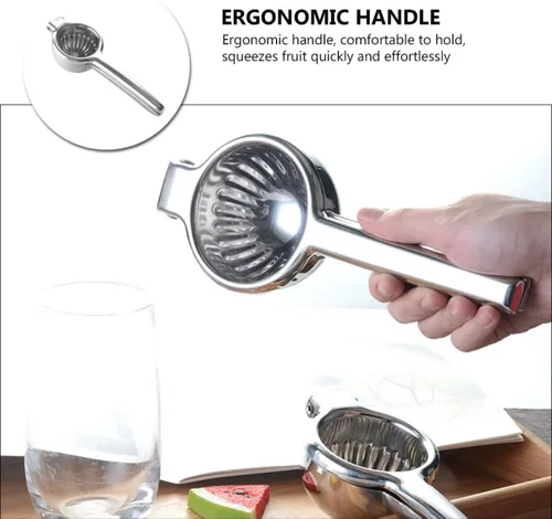 Miniatura 9 de COHEALI Handheld Stainless Steel Lemon Squeezer Manual Fruit Juicer Portable Citrus Press for Kiwi Mango Watermelon Easy to Clean Non-electric