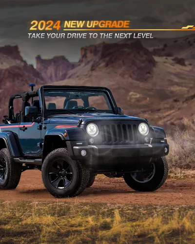 Miniatura 2 de Faros delanteros LED redondos de 7 pulgadas con adaptador Switchback para señal de giro ámbar blanca DRL compatible con Jeep Wrangler JK JKU