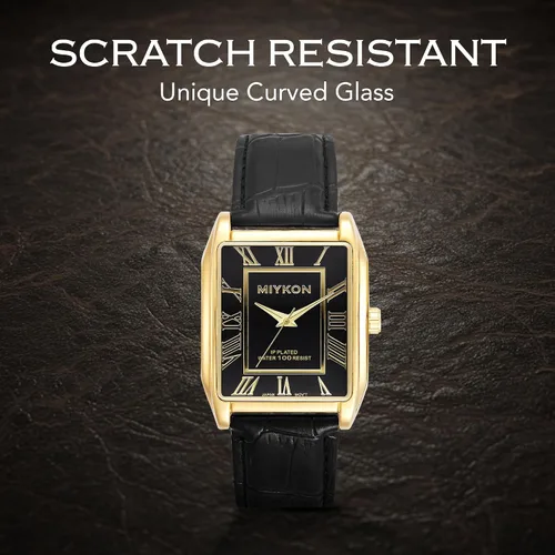 Miniatura 6 de Miykon Vintage Watches for Men Classic Tank Square Analog Watch with Genuine Leather Wrist Strap, Mens Dress Watches Japanese Quartz, Waterproof