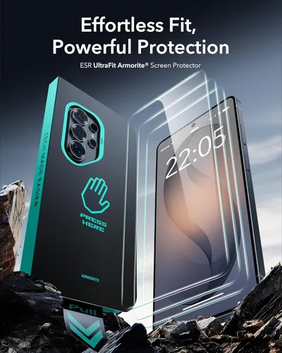 Miniatura 2 de ESR Paquete de 3 protectores de pantalla para Samsung Galaxy S25 Ultra, vidrio templado HD de dureza 9H+ con bandeja UltraFit de fácil instalación