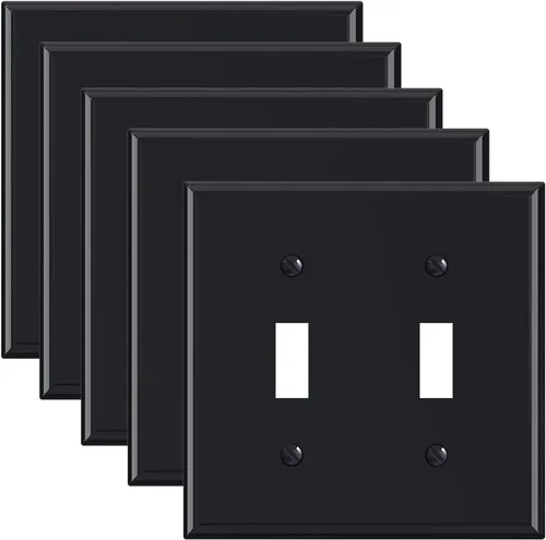 Miniatura 6 de ELEGRP Placas de pared de palanca de 2 segmentos sin tornillos, cubierta de placa frontal termoplástica irrompible de tamaño mediano para Blanco mate