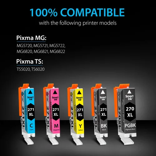 Miniatura 3 de Smart Ink Cartuchos de tinta compatibles de repuesto para Canon PGI 270XL CLI 271XL 270 271 (1 PGBK y 1 negro/C/M/Y 5 combo Pack) para Pixma MG7720