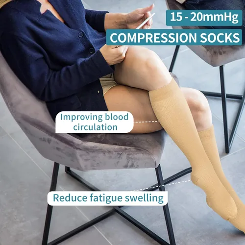 Miniatura 36 de Calcetines de compresión para mujeres y hombres (3 pares) – El mejor apoyo para enfermeras, correr, senderismo, recuperación y calcetines de vuelo