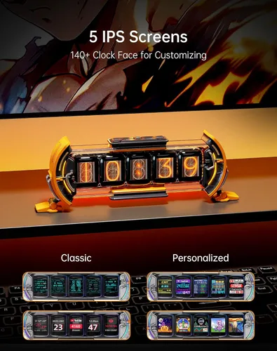 Miniatura 2 de Divoom Times Gate - Reloj digital de configuración de juegos cyberpunk con control inteligente de aplicación, conexión WiFi, pantalla LED RGB, panel