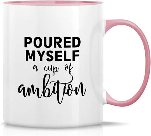 Miniatura 7 de Retreez Taza divertida – Taza de café de cerámica de 11 onzas con texto en inglés «Poured Myself a Cup of Ambition Entrepreneur», regalos