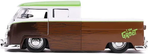 Miniatura 3 de Jada Toys Marvel Guardianes de la Galaxia Groot y 1963 Volkswagen Bus Pickup 1:24 vehículo fundido a presión con figura (31202)