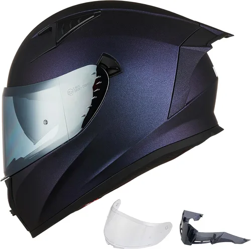 Miniatura 16 de ILM - Casco completo de motocicleta con Pinlock compatible con viseras y aletas transparentes y tintadas, casco para Street Bike y Motocross