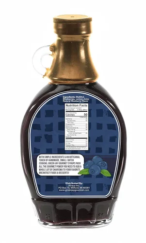 Miniatura 2 de Green Jay Gourmet Jarabe de arándanos sin azúcar, jarabe de desayuno premium sin azúcar con arándanos frescos y jugo de limón, jarabe de panqueques
