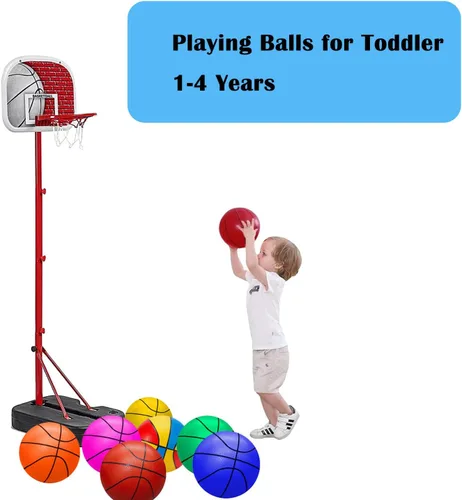Miniatura 4 de ABAJI Mini pelotas de baloncesto azules, paquete de 2, juego de 12.7 cm con bomba y aguja, material duradero para mini aro, para niños de 3 años
