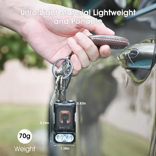 Miniatura 5 de WUBEN X3 Mini Linterna con Caja de Carga Recargable 180 Grados Llavero EDC Linterna Giratoria Ip65 Impermeable Imán Linternas de Bolsillo 10 Modos