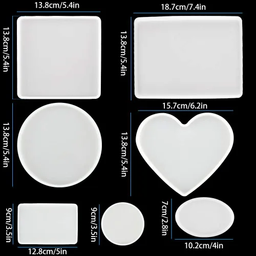 Miniatura 7 de Paquete de 7 moldes de resina de silicona grandes para álbum de teléfono, decoración de escritorio, posavasos, decoración del hogar, regalo, moldes