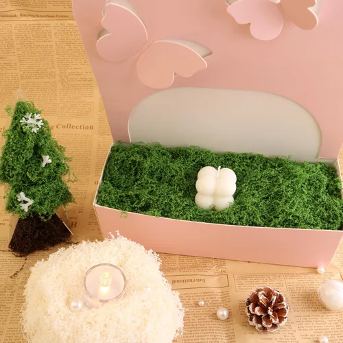 Miniatura 6 de Musgo simulado verde, hierba artificial filamentosa de color bosque, utilizado para producción de paisajes, arte mural, Pascua, decoración