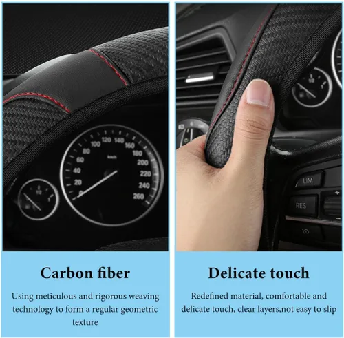Miniatura 3 de Funda para volante de automóvil, 15 pulgadas, antideslizante, protector de volante de cuero elástico, cómodo, transpirable, deportivo para mujeres