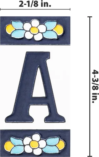 Miniatura 4 de Sevillano Flora Address Letters A 2-1/8" x 4-3/8" - Azulejo de pared de cerámica