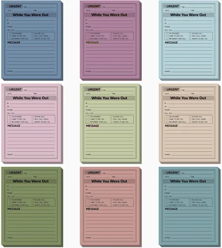 Miniatura 9 de Eaasty 9 blocs de notas adhesivas «While You were out» de 4 x 5 pulgadas, notas adhesivas de varios colores, notas adhesivas, notas urgentes