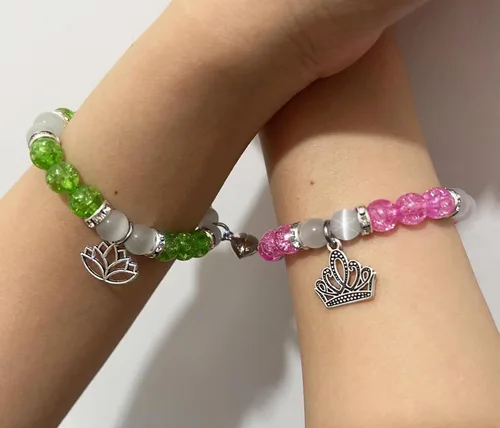 Miniatura 6 de Pulseras a juego para parejas, mejores amigos, pulseras de dijes de gatito araña, regalos de Navidad, joyería a juego de amistad, pulseras