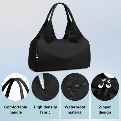 Miniatura 3 de Forestfish Bolsa de gimnasio de yoga para mujer con compartimento para zapatos y bolsillos de almacenamiento húmedos y secos, bolsa de lona ligera