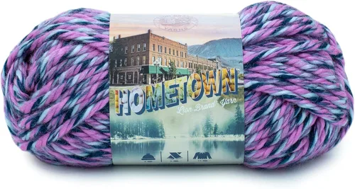Miniatura 87 de Lion Brand Yarn Hometown - Ovillo de lana súper voluminoso para tejer, ganchillo y manualidades, 1 unidad, Phoenix Azalea
