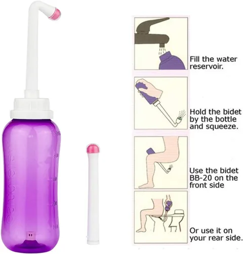 Miniatura 4 de Bidé de viaje iBzera - Botella de bidé portátil de mano – Limpiador de bidé de inodoro de baño, limpiador en la parte inferior, limpiador en aerosol