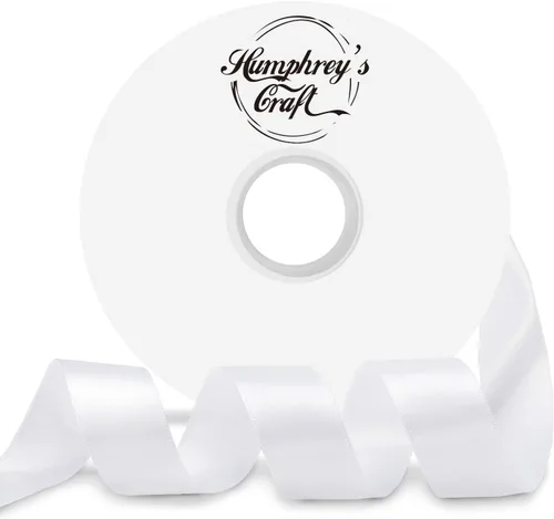 Miniatura 18 de Humphrey's Craft Cinta de satén negra de doble cara de 1 pulgada, 50 yardas, variedad de colores para manualidades, envoltura de regalos, lazos