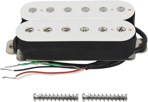 Miniatura 10 de FLEOR Pastillas Humbucker de guitarra eléctrica de cerámica de doble bobina para guitarra puente y pastillas para el cuello, color negro