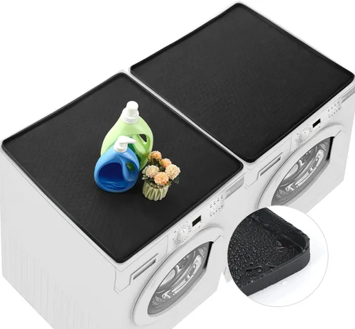 Miniatura 8 de 2 fundas para lavadora y secadora para la parte superior de silicona de 25.6 x 25.6 pulgadas, impermeable, cubierta de encimera, cubierta Gris