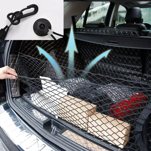 Miniatura 5 de Red de carga trasera para automóvil con buena elasticidad y resistencia a la tracción, organizador de red para maletero para SUV camión, red ideal