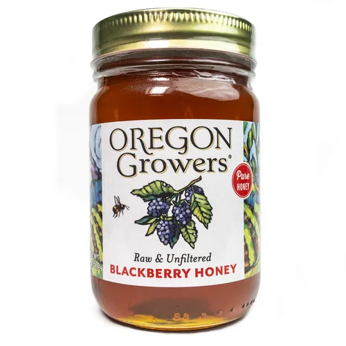 Oregon Growers Miel de mora cruda y sin filtrar - Miel orgánica, miel cruda, miel cruda orgánica, miel cruda sin filtrar, miel orgánica de mora,