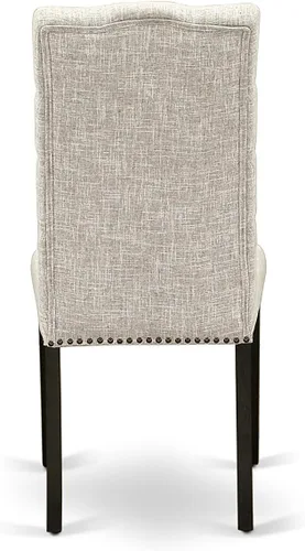 Miniatura 10 de East West Furniture HBEL3-ABK-35 - Juego de mesa y sillas de cocina de 3 piezas que contiene una mesa de comedor redonda con pedestal y 2 sillas